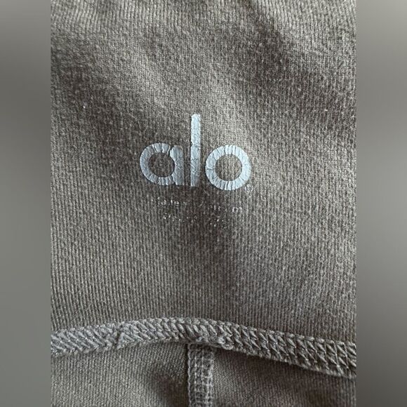 Alo Yoga High-Waist Solid Vapor Leggings Taupe Sz L Full Length 29” Inseam Gym - Picture 5 of 7